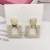 Korean Style Elegant Autumn and Winter Geometric Square Pearl Design Sterling Silver Needle Anti-Allergy Earrings Retro Internet Hot Earrings