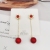 Sterling Silver Needle Elegant Snowflake Earrings Long Online Influencer Earrings Sterling Silver Needle Red Pearl Earrings