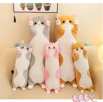 Cute Cat Pillow Long Pillow Plush Toy Doll Girls Birthday Gifts Doll Ragdoll Internet Celebrity Gift