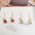 INS New Earrings Pure Silver Ear Hook Flower Opal Beads Eardrop Earring