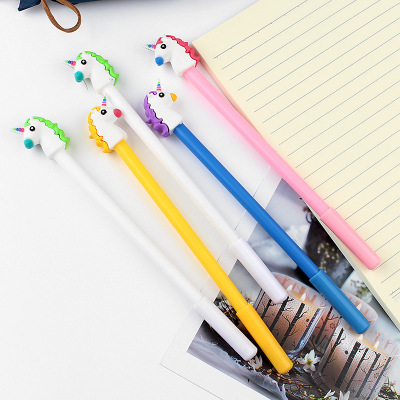 Cartoon Cute Soft Silicone Unicorn Gel Pen Soft Glue Student Pen