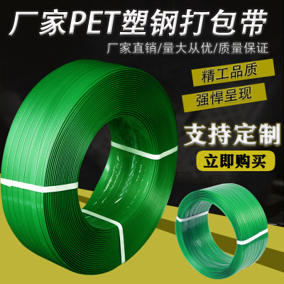 Green PET Plastic Steel Band Packing Belt Strapping Tape Plastic-Steel Packing Tape