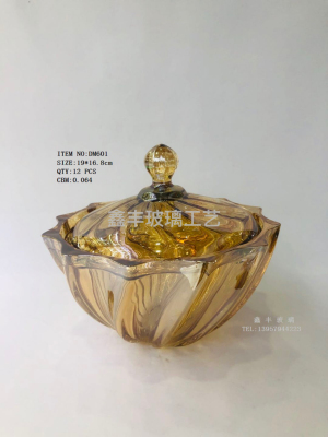 2Factory Direct Sales Electroplated Golden Crystal Crafts Candy Jar Storage Jar Home Living Room and Wine Cabinet Decorations Decoration
