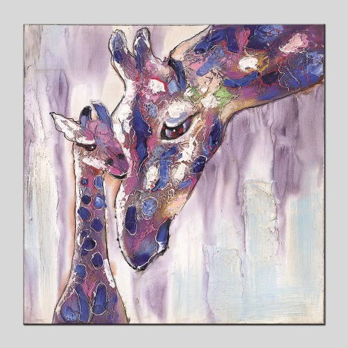 mother and child deer oil painting frameless painting hotel oil painting inkjet printing factory direct decorative painting oilpainting