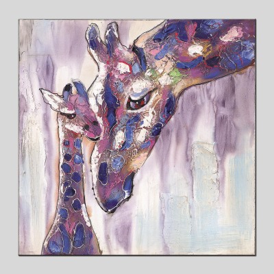 Parent-Child Deer Oil Painting Frameless Painting Hotel Oil Painting Inkjet Printing Factory Direct Decorative Painting Oilpainting