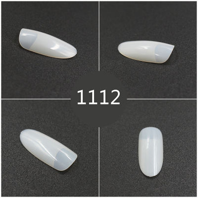 500 Pieces Bag Transparent round Head Semi-Nail Sticky Fake Nails Nail Stickers Nail Shaped Piece Factory Direct Sales Spot