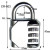 Password Lock Wholesale 3-Digit Padlock Coded Lock of Bags and Suitcases Zinc Alloy Anti-Metal Padlock with Password Required CH-603