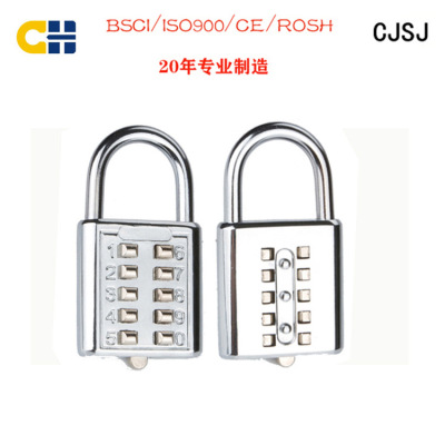 Production and Wholesale Ten Button Alloy Padlock Keyboard Lock Luggage Lock Blind Lock Card Suction Card CH-602