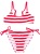 Middle and Big Children Child Girl Junior High School Students Red and White Striped Split Bikini Swimsuit