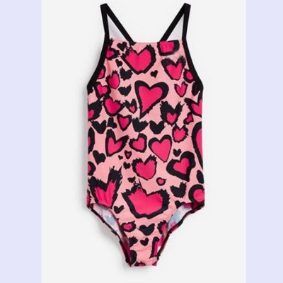 INS Popular Girls' Leopard Print Adjustable Shoulder Strap Digital Printing Children's One-Piece Bikini Swimsuit