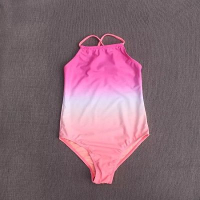 Child Girl Gradient Printing One-Piece Bathing Suit