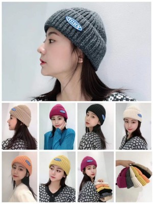 Goodboy Labeling Knitted Hat Thickened Warm Wool Hat Short Skullcap Autumn and Winter Women's Hat