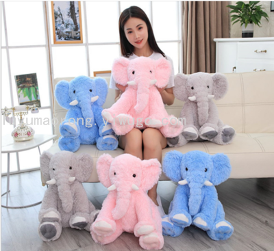 Long Hair Elephant Comforter Elephant Doll Plush Toys Sleeping Pillow Doll Ragdoll for Boys and Girls Birthday Gift