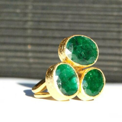 Rong Yuomei Retro Imitation 18K Gilded Jade Ring Wish AliExpress Fashion Eye-Catching Ring Factory in Stock