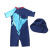 Children's Swimsuit One-Piece Boy New Japanese and Korean Style Baby Boy Blue Stripe Coconut Shark Swimsuit Baby Swimwear