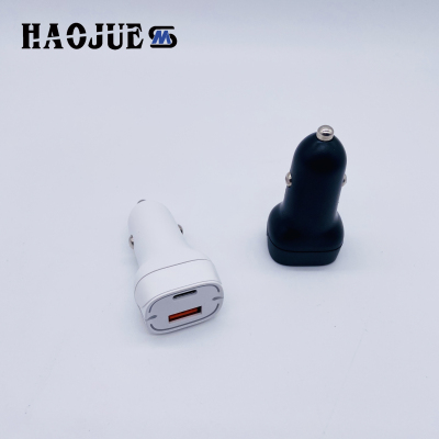 Haojue 2021 New PVC Mini Car Charger High-End Car Smart Phone Charger PD Fast Charge CE RoHS To South America