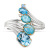 Rongyu's Graceful Wavy Magnificent Gemstone Ring Six Different Gemstones "Quiet Journey" Ring