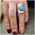 Rongyu Wish Hot Sale Inlaid Natural Turquoise Eye-Catching Ring European and American Fashion Hot Sale Hip Hop Cool Ring