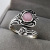 Rongyu New Retro Creative Rose Flower Pink Crystal Gemstone Ring European and American Couple Wedding Turquoise Ring