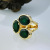 Rong Yuomei Retro Imitation 18K Gilded Jade Ring Wish AliExpress Fashion Eye-Catching Ring Factory in Stock