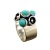 Rongyu Foreign Trade Hot Sale Plated 925 Vintage Thai Silver Turquoise Ring European and American Wedding Flower Flower Gemstone Ring