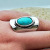 Rongyu Wish Hot Sale Inlaid Natural Turquoise Eye-Catching Ring European and American Fashion Hot Sale Hip Hop Cool Ring