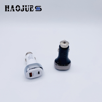 HAOJUE 2021 year New 45W PD Fast Charge Laptop Type-c PD Car Charger USB-C Qc3.0 Charger CE RoHS Export to Europe