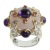 Rongyu Luxury Natural Crown Ring Fashion Amethyst Gemstone Ring European and American Exaggerated Wedding Diamond Ring