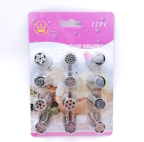 304 stainless steel large decorating nozzle 12-piece baking tools paper card set