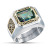 Rong Yu Irish Legend "Mysterious Topaz Men's Ring Celtic Knot Carved Emerald Green Color Separation Ring