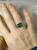 Rongyu Palaiba Emerald Green Tourmaline Ring Etching Tribal Pattern 18K Gold Plated Blue Tourmaline Ring