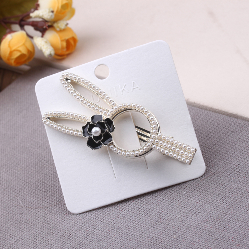 pearl bow barrettes back head half tie hair hairpin clip headdress female word clip elegant horizontal clip spring clip