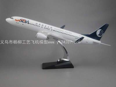 Aircraft Model (47cm Shandong Airlines B737-800) Abs Synthetic Plastic Grease Aircraft Model