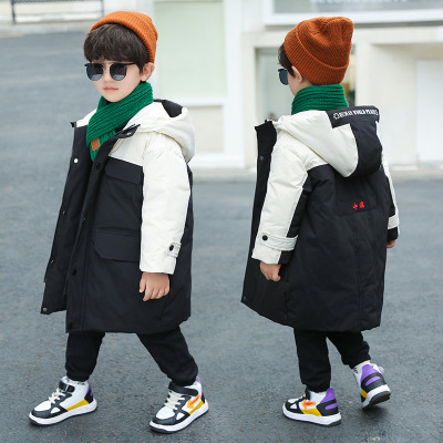 Boys Winter Clothing Cotton-Padded Clothes to 2020 New er tong zhuang Padded down Jacket Western Style Mid-Length Children's Cotton Jacket Coat