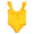 Fashion European and American Style Children's Swimsuit Girls New Yellow Medium and Large Girls One-Piece Bikini Foreign Trade Swimsuit