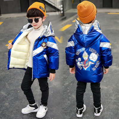 Ultraman Clothes Boys Cotton Coat 2020 nian Winter Thick Cotton-Padded Coat Children Cotton Children's Autumn and Winter Clothes