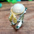 Rongyu Wish New Creative Branch Inlaid Perlite Ring European and American Fashion 14K Gold Plated Color Separation Ring