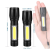 Mini LED Aluminum Alloy Torch Strong Light USB Rechargeable Retractable High Power Bright Outdoor Sidelight Household