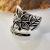 Rong Yuomei Retro Creative Flower Leaf Ring Fashion Exaggerated 925 Thai Silver Opening Free Adjustable Ring