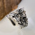 Rong Yuomei Retro Creative Flower Leaf Ring Fashion Exaggerated 925 Thai Silver Opening Free Adjustable Ring