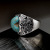 Rongyu Wish Hot Sale Creative Heart-Shaped Flower Ring European and American Personalized Vintage Thai Silver Turquoise Ring Manufacturer