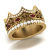 Rongyu Luxury Full Circle Ruby Inlaid Crown Ring European and American High Micro Inlaid Full Diamond Ring Wedding Bracelet