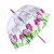 New Sunscreen Umbrella Hand-Painted Flowers Portable Folding Student Transparent Umbrella Illustration Straight Handle Umbrella