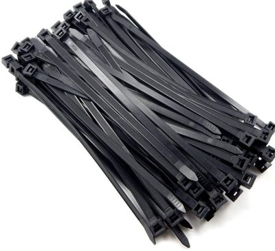 Multi-Purpose Self-Locking Cable Tie Nylon Zipper Tie 8-Inch 20cm Long All Kinds of Nylon Rope Black UV