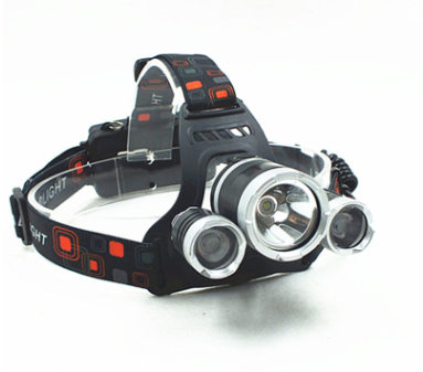 Cross-Border E-Commerce Aircraft Head 3led Headlamp Aluminum Alloy Strong Charging Headlight T6 Three-Lamp Flashlight