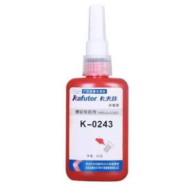 Kafuter Threadlocker K-0243 Medium Tenacity Removable Oil Resistant High Activity Anaerobic Adhesive Blue Screw Glue 243