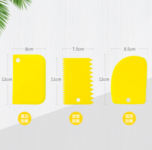 cream plastic scraper cake noodle cutter new color 3-piece scraper kitchen baking tools