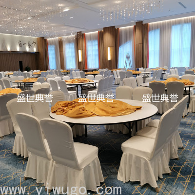 Hotel Banquet Hall Cloth Product European Wedding White Chair Cover Wedding Banquet Thickened Elastic Chair Cover