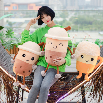 Milk Tea Beer Pillow Plush Toy Customization Crane Machines Baby Doll Children Couch Pillow Printed Company Logo