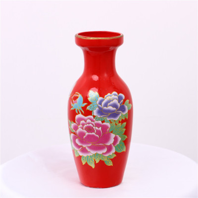 Ceramic Crafts Ceramic Vase Festive Red Wedding Vase
